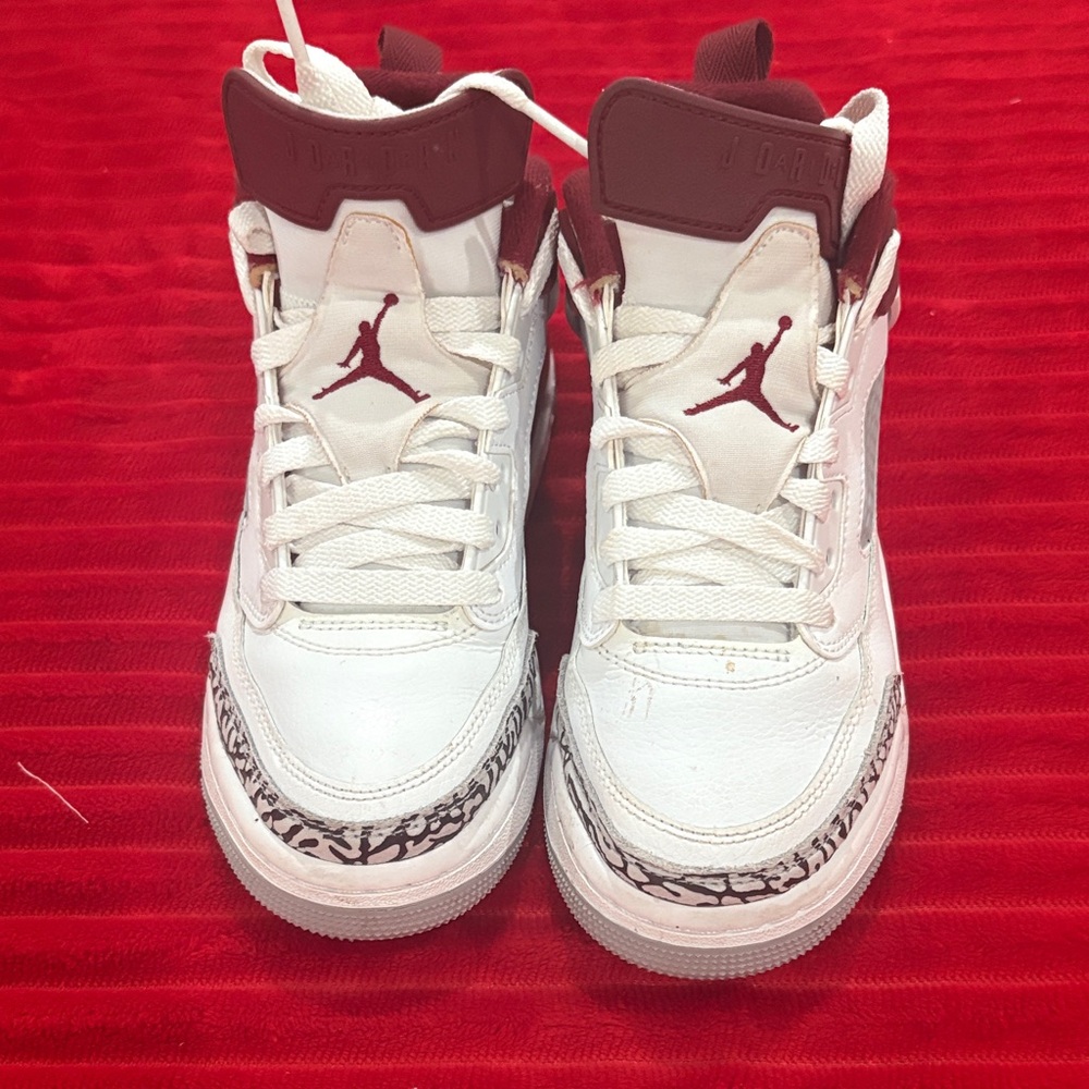 Jordan White and Maroon Sneakers